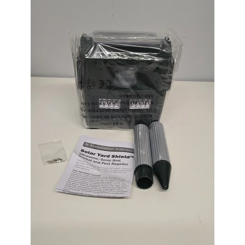 NEW Bird-B-Gone Solar Yard Shield Audible Pest Animal & Bird Repellent 5000sqft